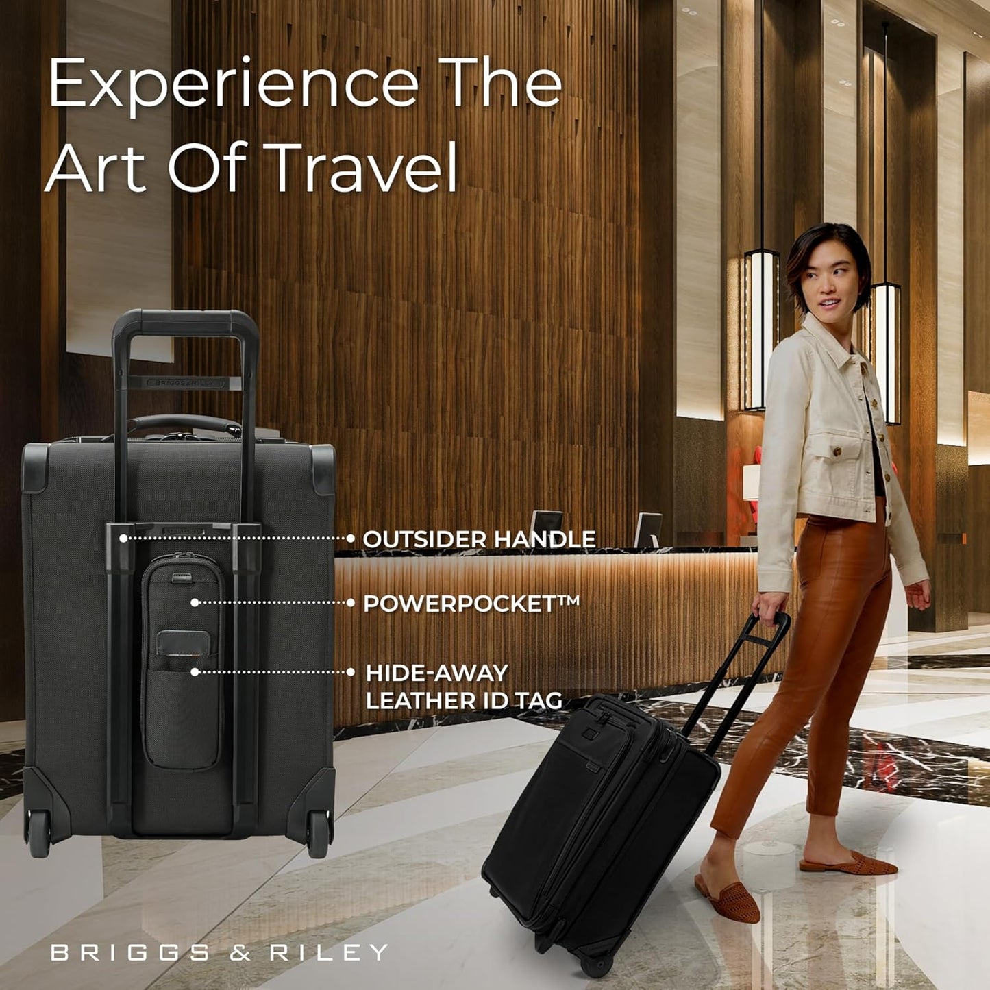 Briggs & Riley Global 2-Wheel Expandable Carry On - Luggage for International Travel, Suitcases with Wheels, Softside Rolling Bag for Men & Women, Self-Repairing Zipper - Baseline Collection, Black