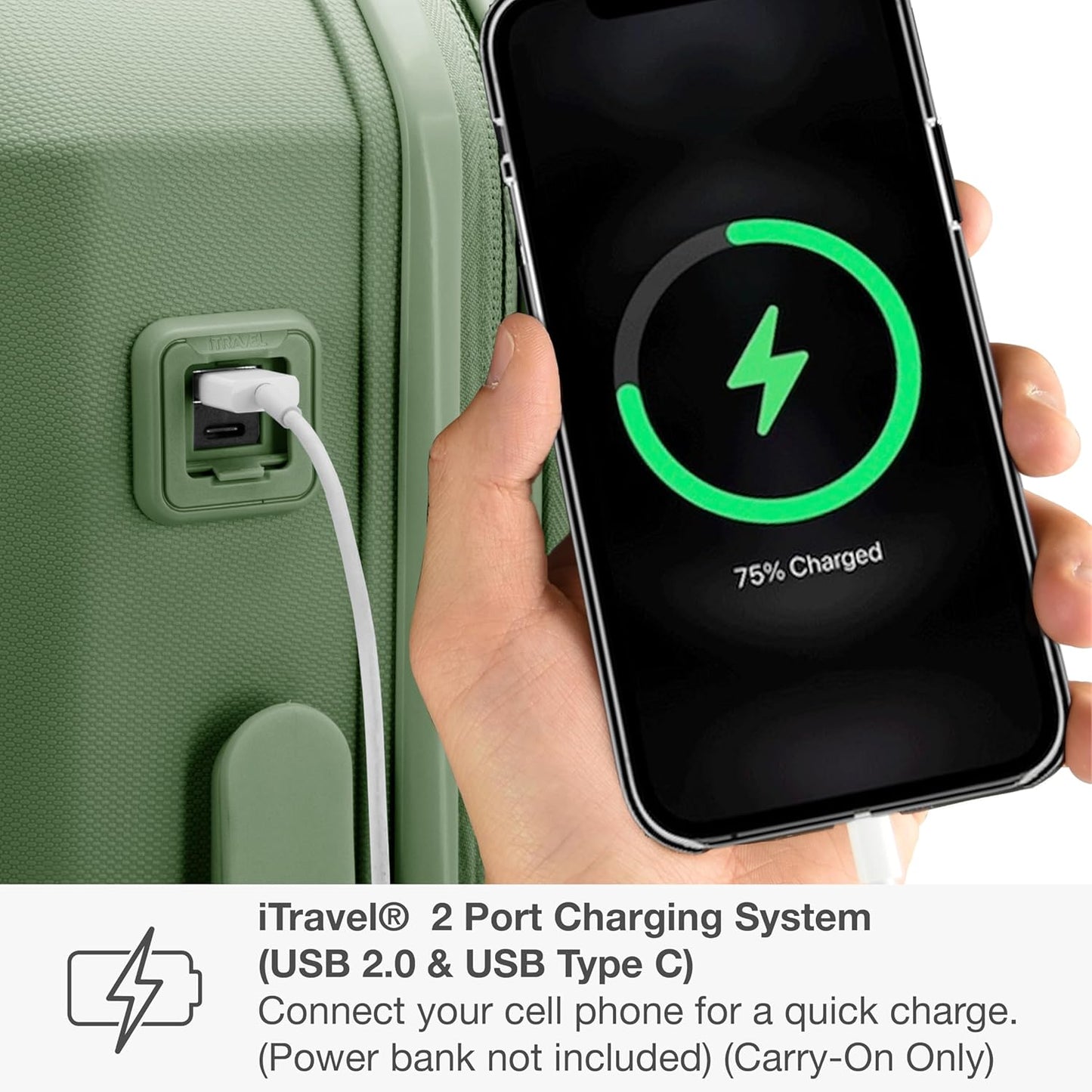 Traveler's Choice Pagosa Indestructible Hardshell Expandable Spinner Luggage, Green, 22-Inch Carry-on