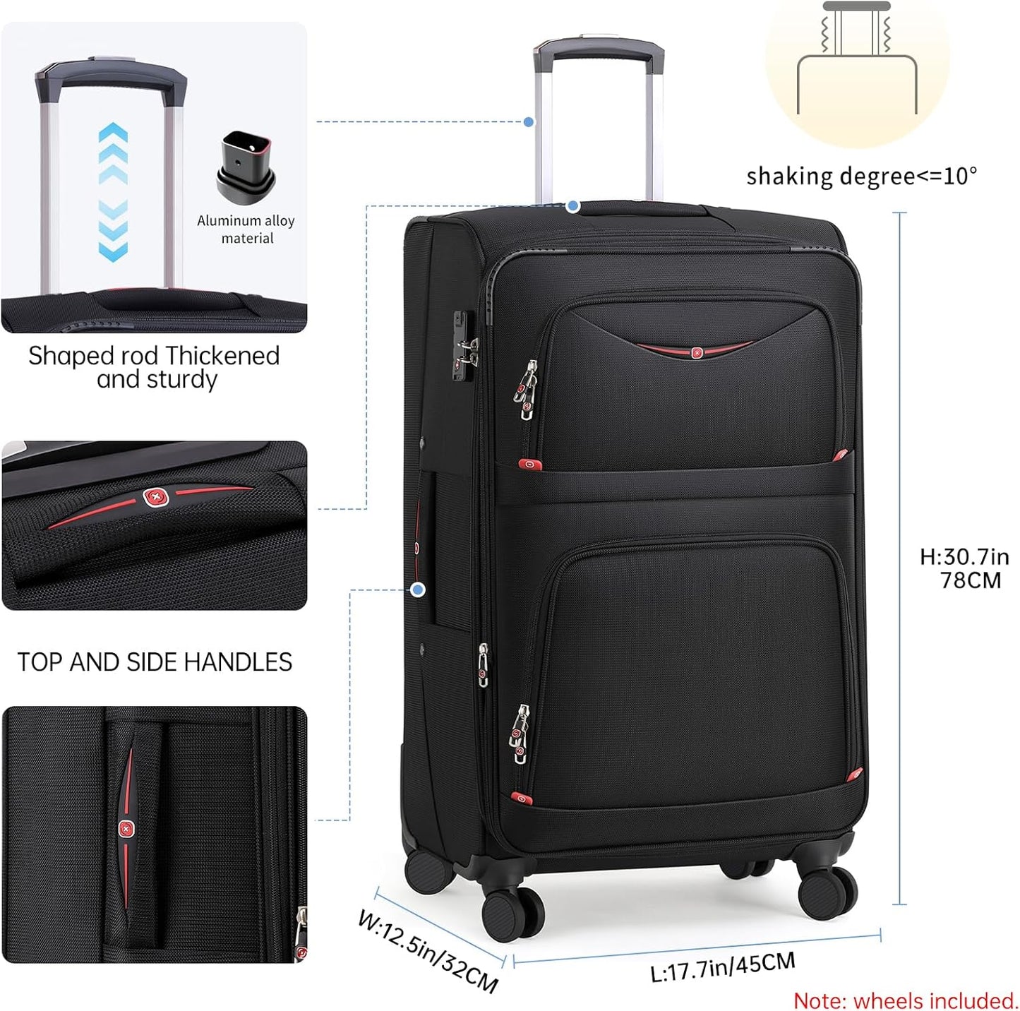 Softside Expandable Luggage with 4 Spinner Wheels, Durable Checked-Luggage Suicase (Purple, 29-Inch)