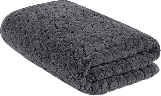 BAGNO MILANO Turkish Bath Towels, Soft Plush Jacquard Luxury Bath Towels, Quick Dry Towel Set (Grey, Bath Sheet)