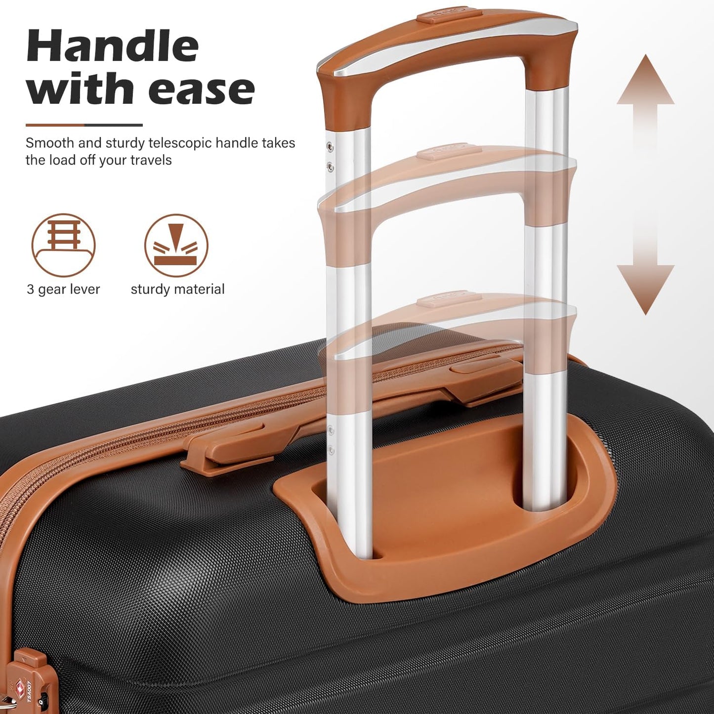 Coolife Luggage Suitcase Spinner Hardshell Lightweight TSA Lock (family set-sakura pink, 4 piece set(16in20in24in28in))