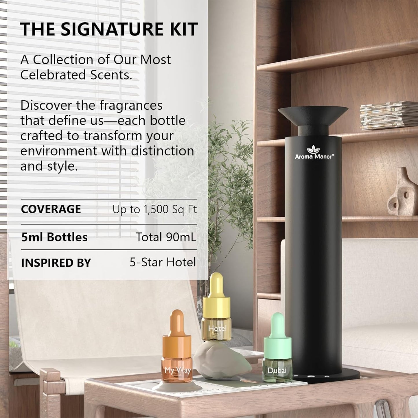 Hotel Fragrance Diffuser Oil | Gift Set | Inspired by Luxury 5-Star Hotels | Aromatherapy Diffuser Oil | Notes of Nile Breeze, My Way, Hotel and More, Total 18 Essential Oils for Home