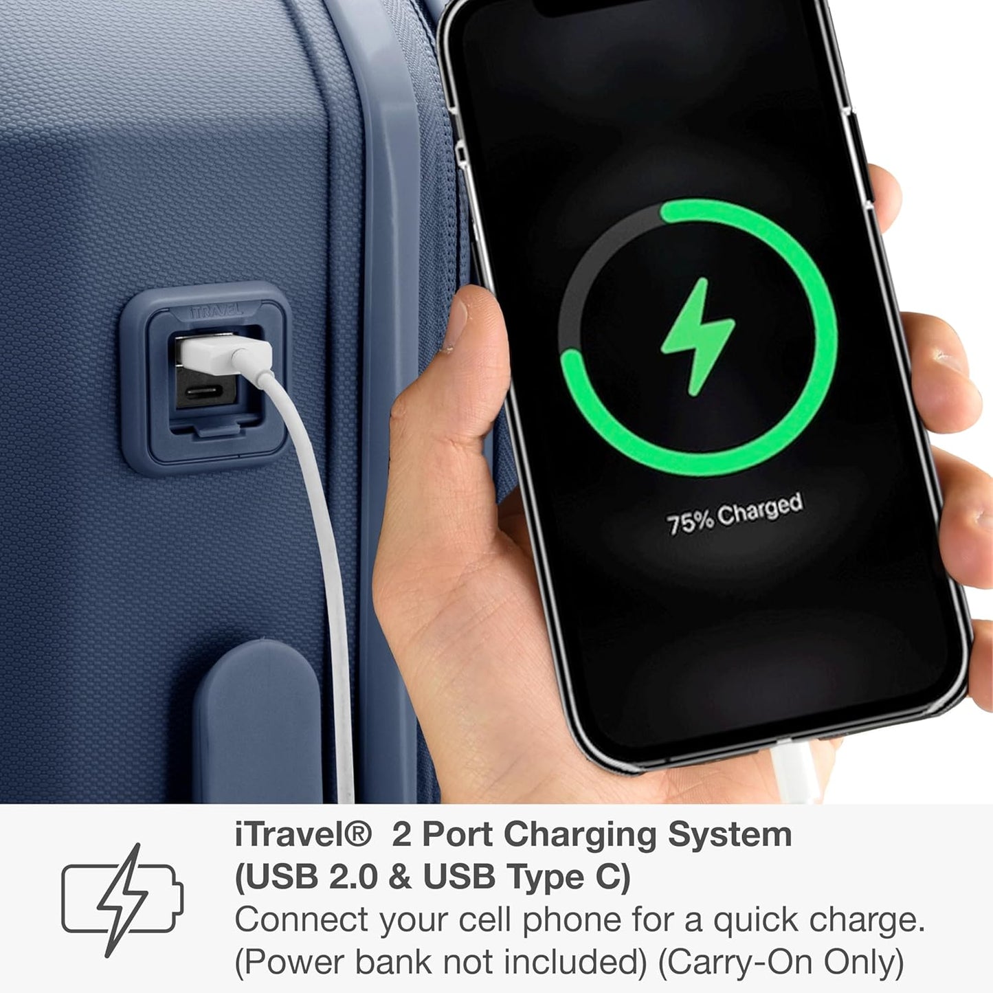 Traveler's Choice Pagosa Indestructible Hardshell Expandable Spinner Luggage, Navy, 22-Inch Carry-on