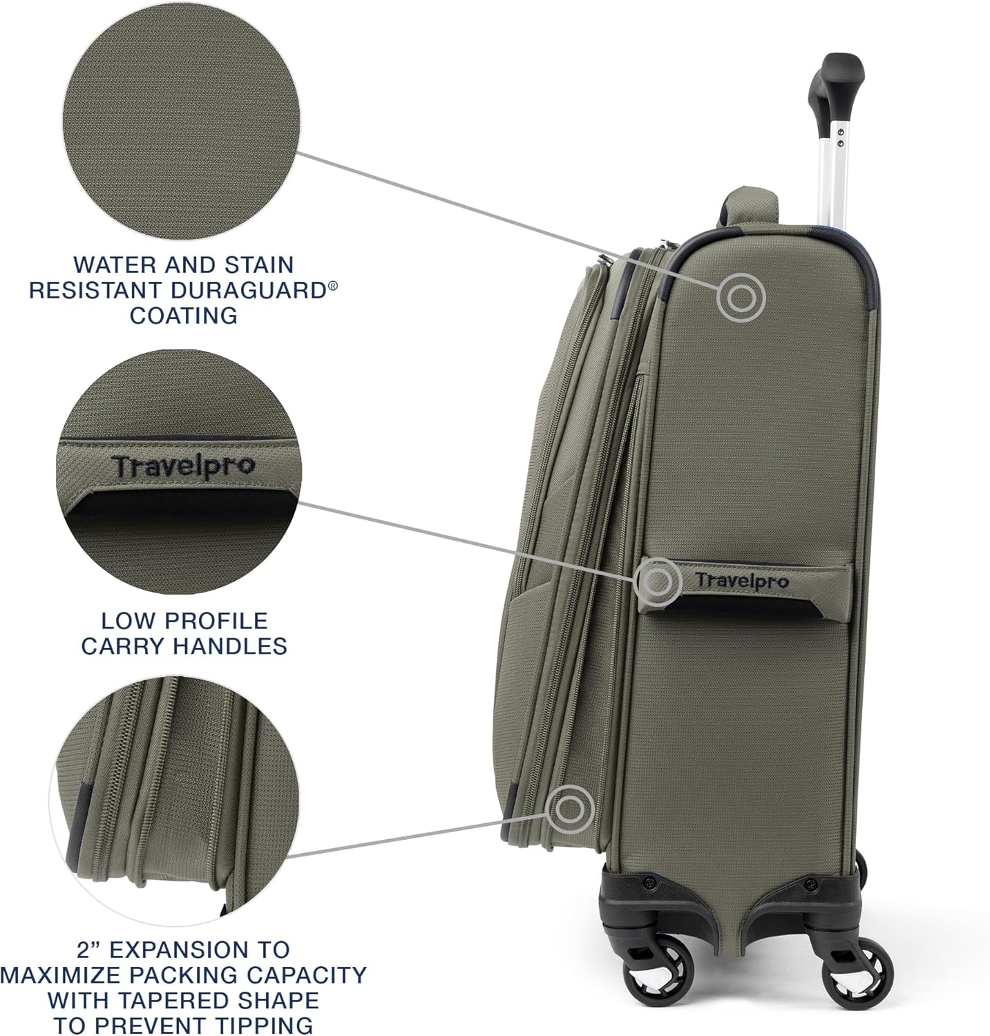 Travelpro Maxlite 5 Softside Expandable Compact Carry-On Luggage with Spinner Wheels, Lightweight, 20-Inc— Slate Green