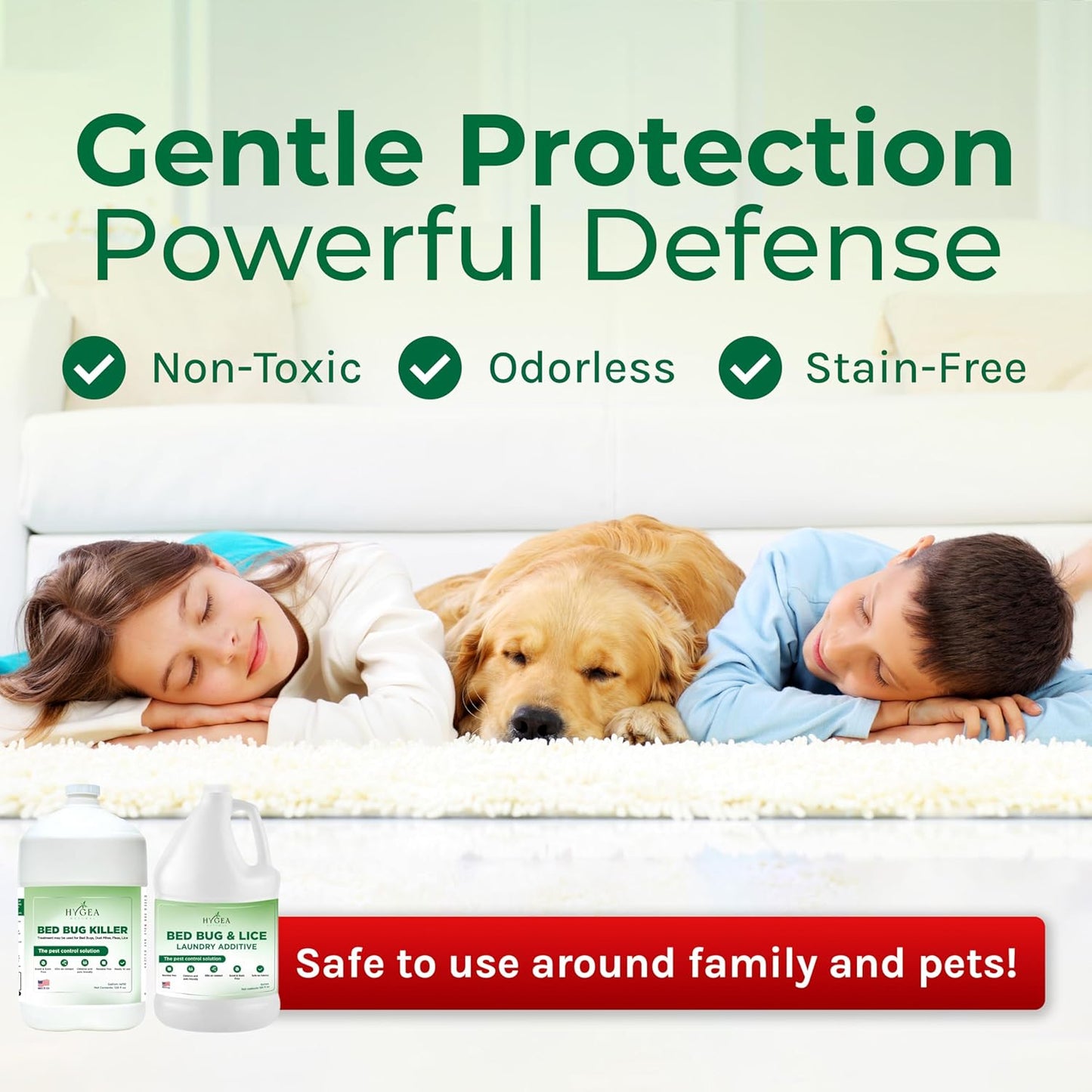 Hygea Natural Bed Bug & Lice Elimination Duo Kit- Includes Lice & Bed Bug Spray & Laundry Additive - Gentle Formula - Effective Pest Control for Home & Travel (2 Pack, 1 Gallon Each)