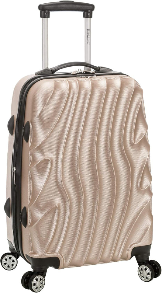 Rockland Melbourne Hardside Expandable Spinner Wheel Luggage, Gold Wave, Carry-On 20-Inch