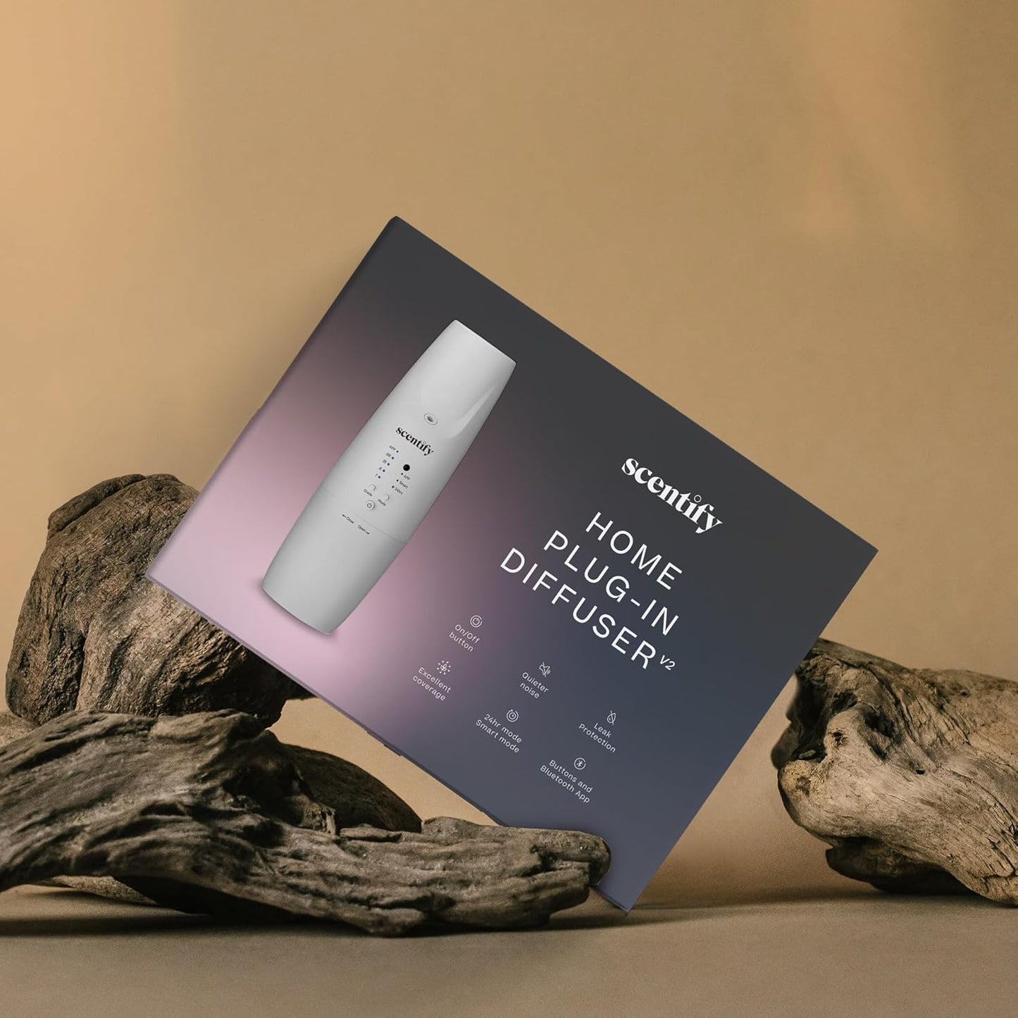 Scentify Plug-in Diffuser V2 - for Home, Office, Spa - Aromatherapy Bluetooth App Control - Waterless Quiet Aroma Essential Oil - 800 sq. ft - 100ml Bottle