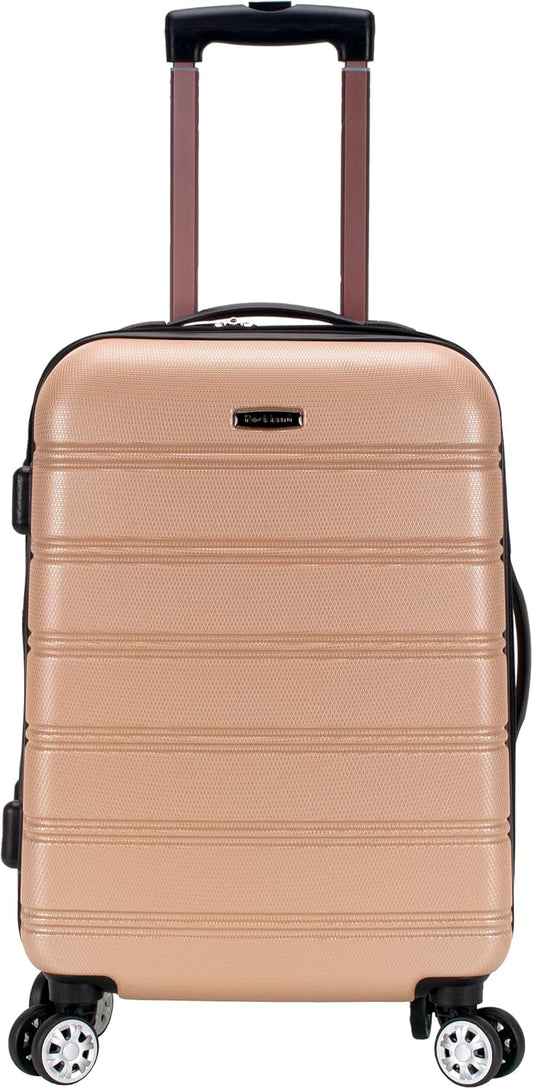 Rockland Melbourne Hardside Expandable Spinner Wheel Luggage, Champagne, Carry-On 20-Inch
