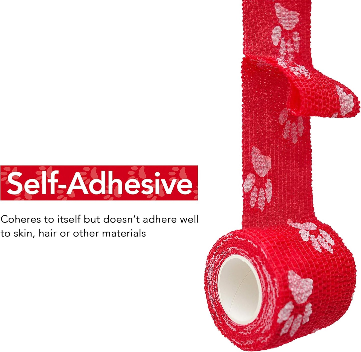 RISEN Cohesive Bandage 2” x 5 Yards, 6 Rolls, Self Adherent Wrap Medical Tape, Adhesive Flexible Breathable First Aid Gauze Ideal for Stretch Athletic