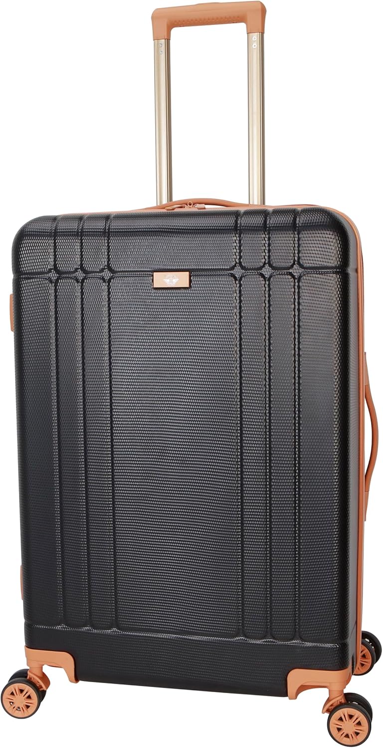 Dockers Hooper Hardside Expandable 8-Wheel Spinner Travel Checked Luggage, 28-Inch, Black