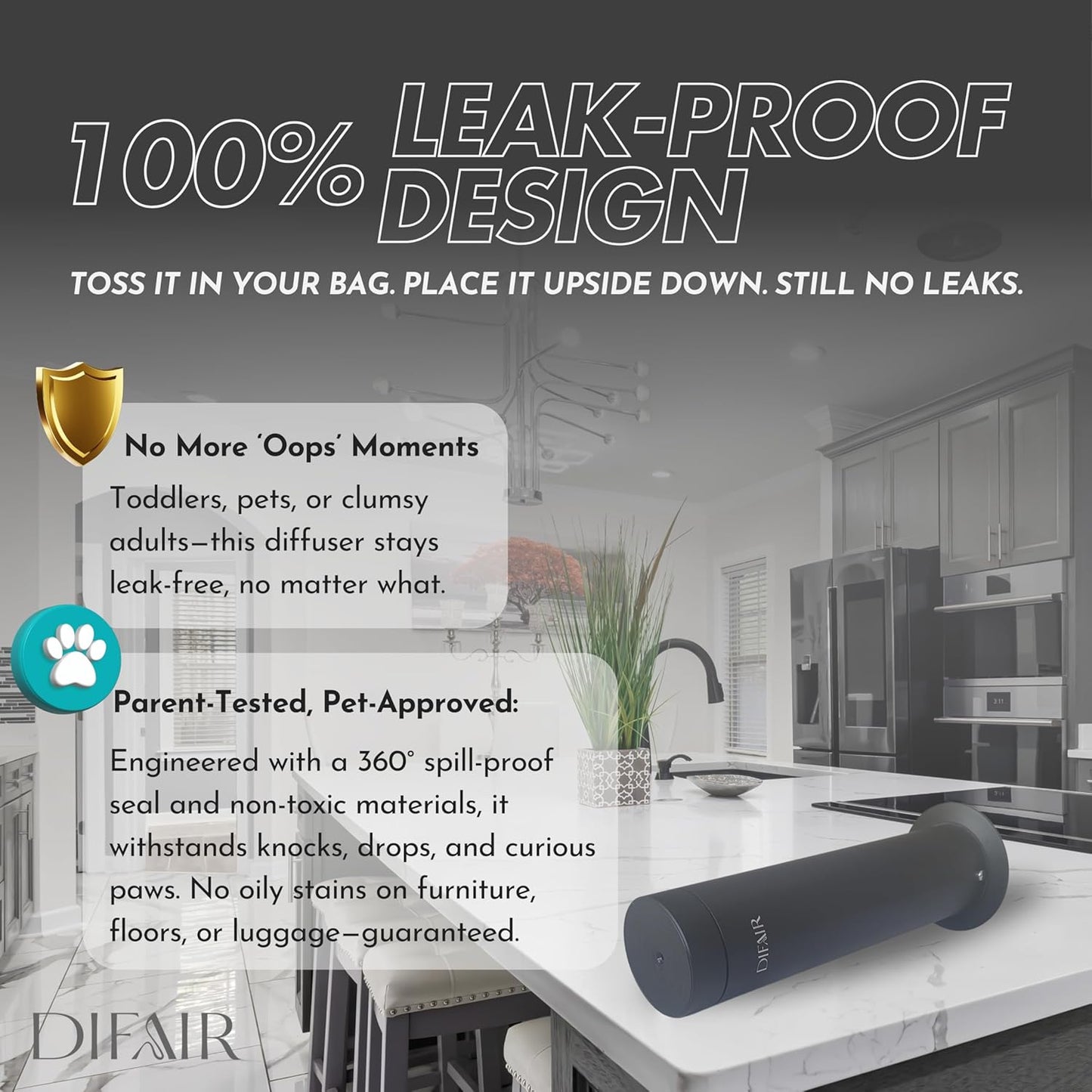 Leak-proof Waterless Diffuser, Hotel Collection Diffuser for Essential Oils, Bluetooth/Remote Control Scent Diffuser, NanoAtomizing Aromatherapy Diffuser, Silent Diffusers for home, bedroom,spa