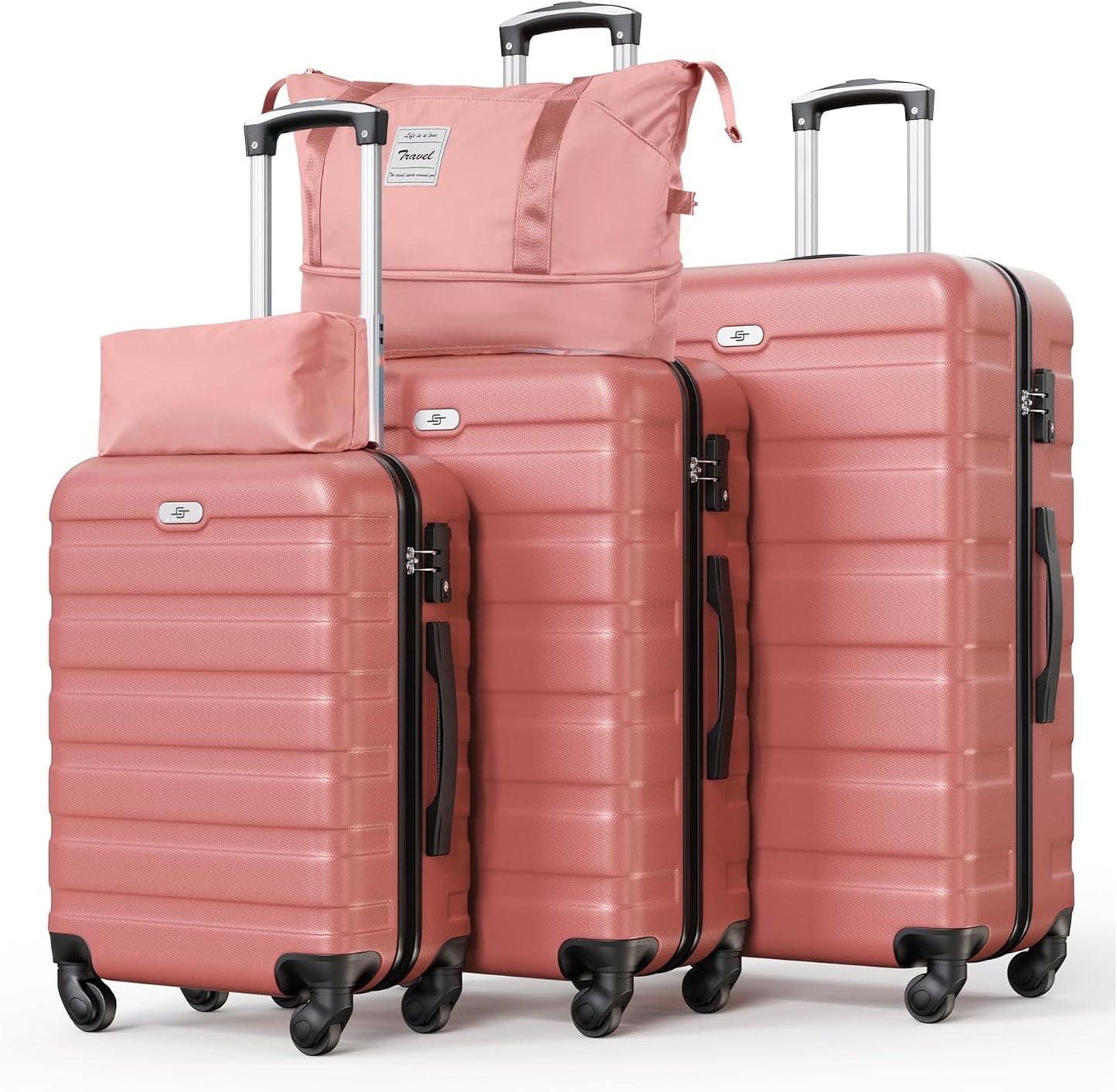 Suitour Luggage Sets 5 Piece Hardshell Suitcases with Spinner Wheels TSA Lock, Lightweight ABS Carry On Suitcase Set for Travel Business