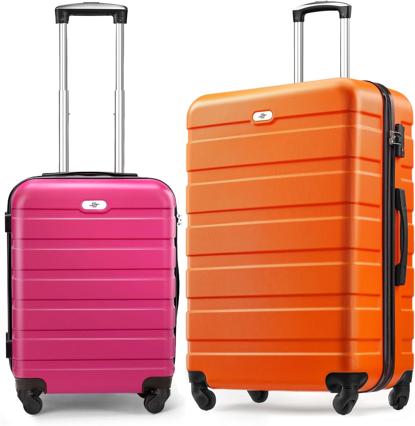 Suitour Luggage set 2 piece,Hardside Lightweight Suitcase Set with Spinner Wheels TSA Lock, 20 28 inch Travel Suitcase