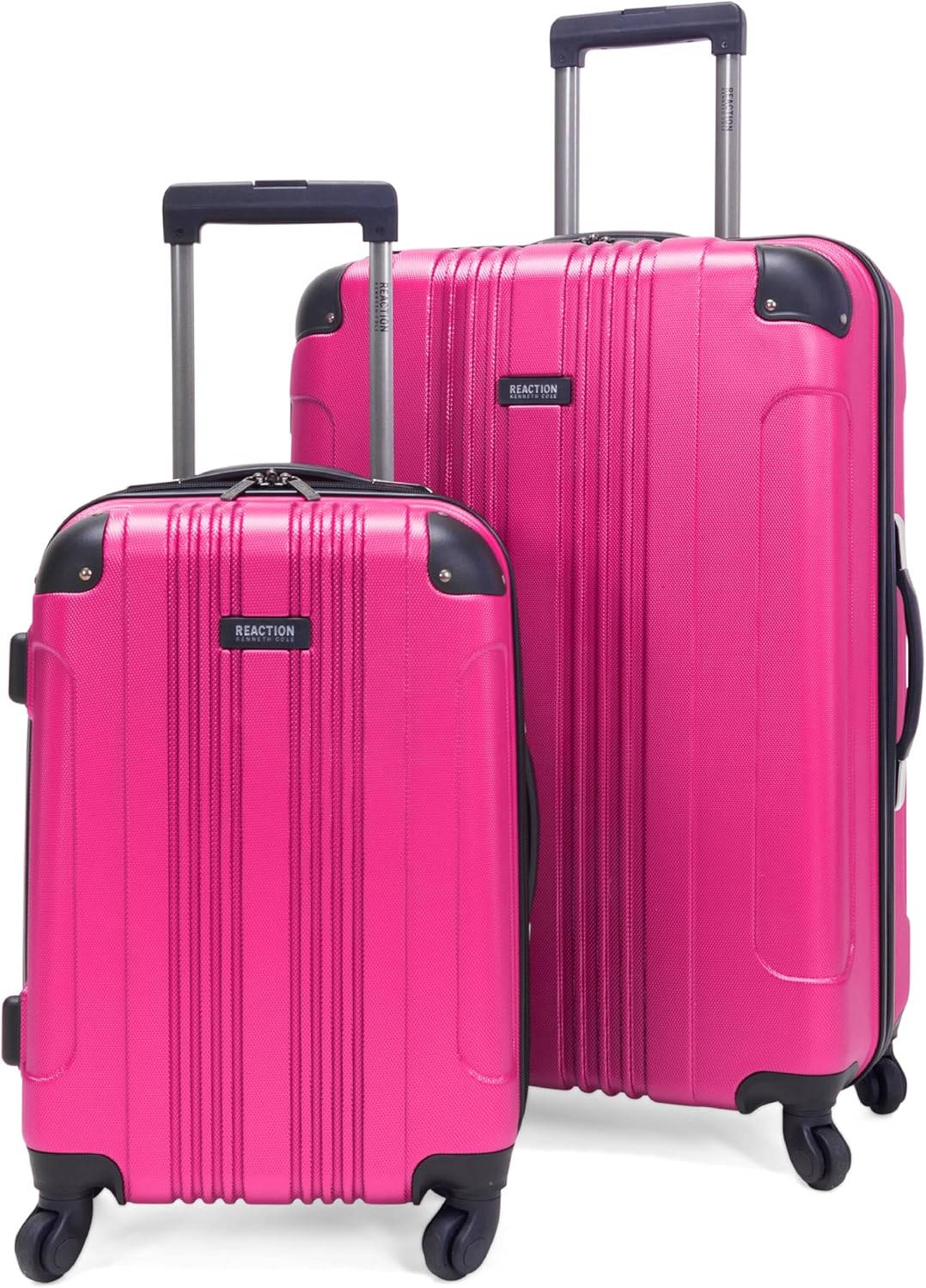 Kenneth Cole REACTION Out of Bounds Lightweight Hardshell 4-Wheel Spinner Luggage, Magenta, 2-Piece Set (20" & 28")