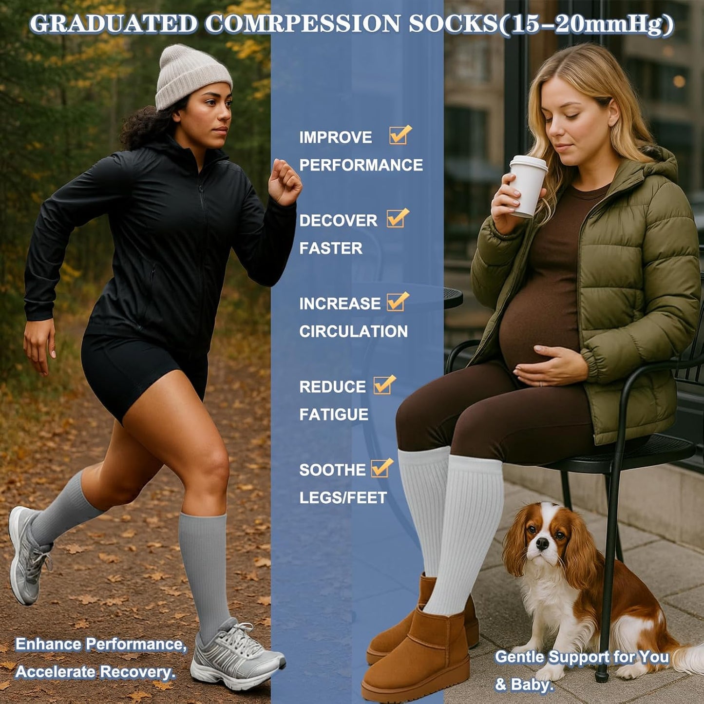 Compression Socks for Women and Men Circulation (3 Pairs) is Best Support for Running Athletic Cycling Hiking