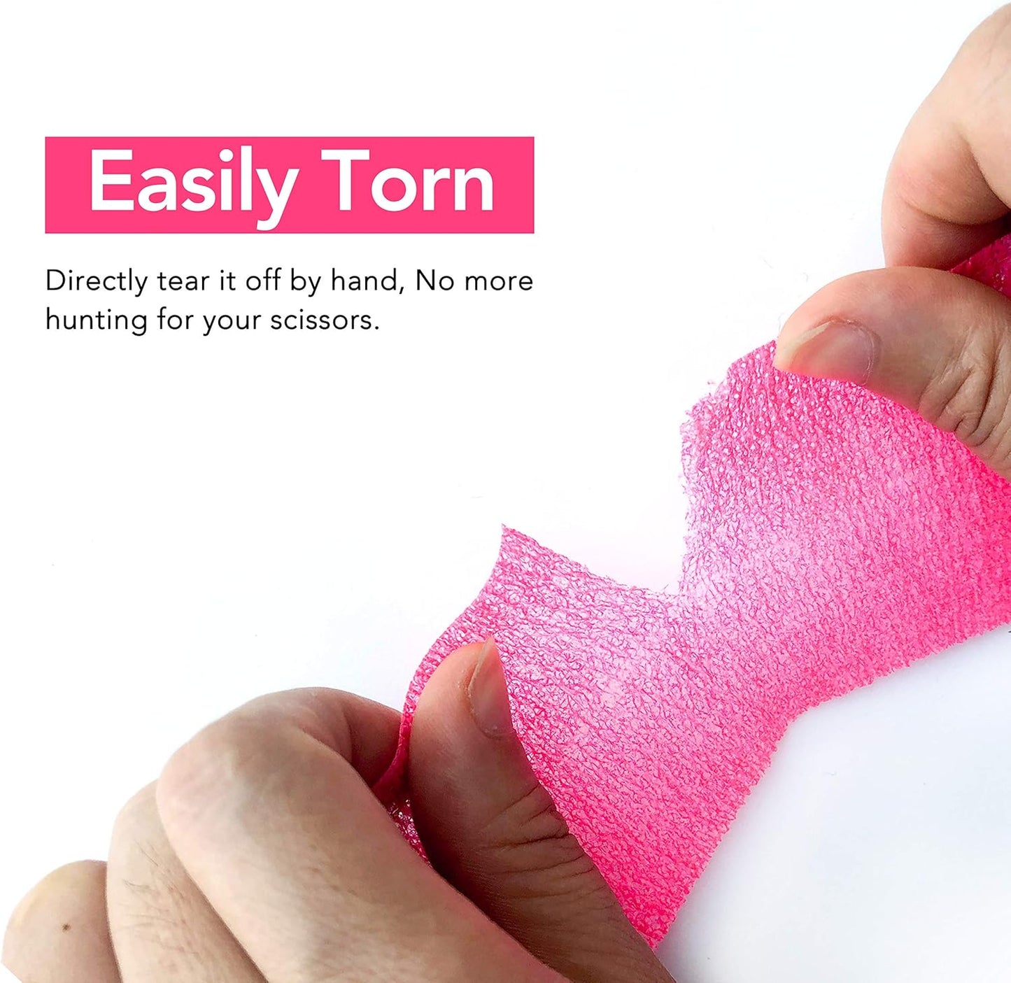 RISEN Cohesive Bandage 2” x 5 Yards, 6 Rolls, Self Adherent Wrap Medical Tape, Adhesive Flexible Breathable First Aid Gauze Ideal for Stretch Athletic