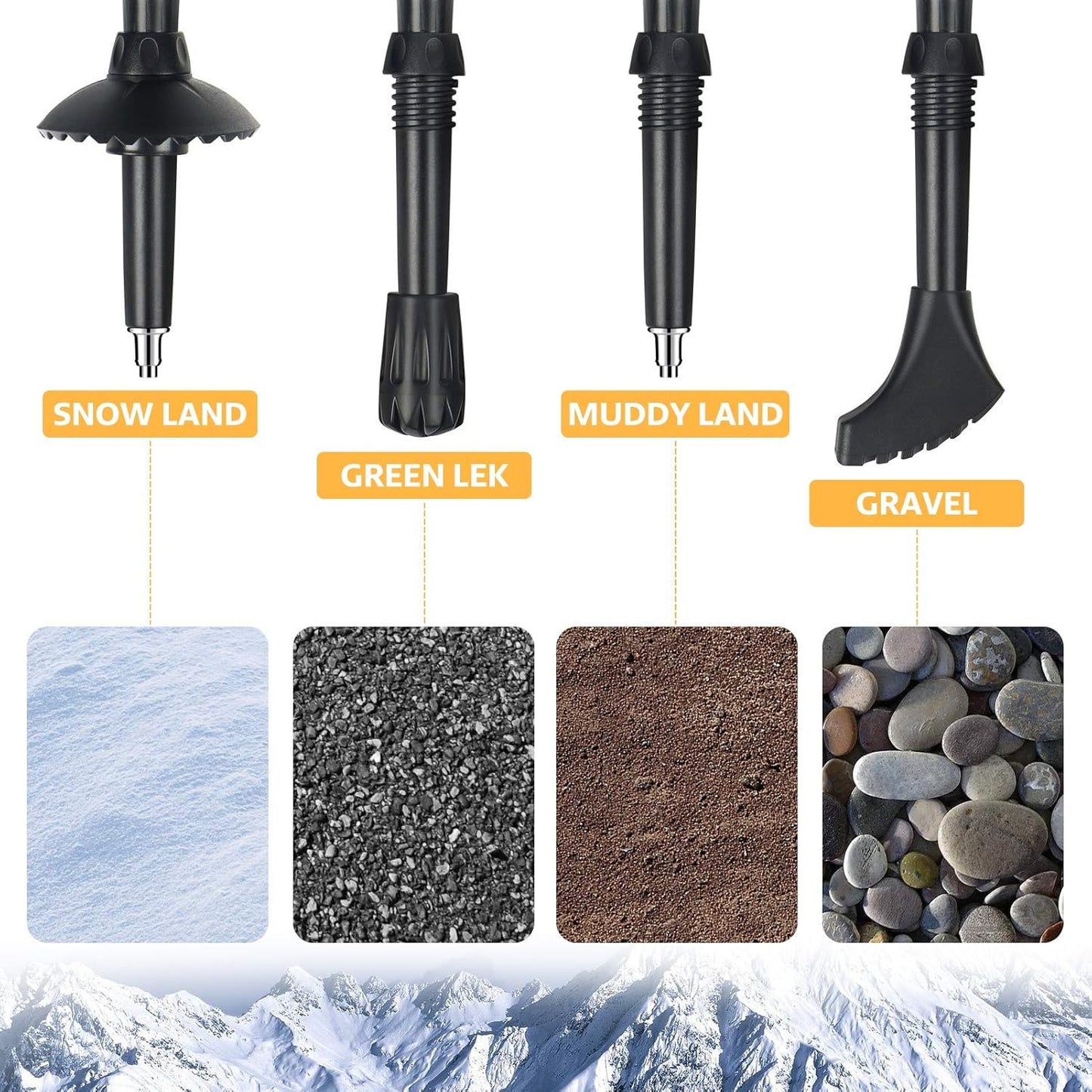 Covacure Trekking Poles Collapsible Hiking Poles - Aluminum Alloy 7075 Trekking Sticks with Quick Lock System, Telescopic, Collapsible, Ultralight for Hiking, Camping