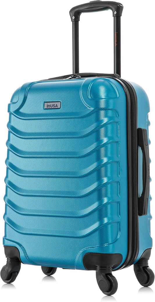 InUSA ENDURANCE Luggage with Spinner Wheels | Spacious Durable Lightweight Hardside Suitcase, Travel Bag with Handle and Trolley | 24-Inch Medium Checked Luggage | Teal