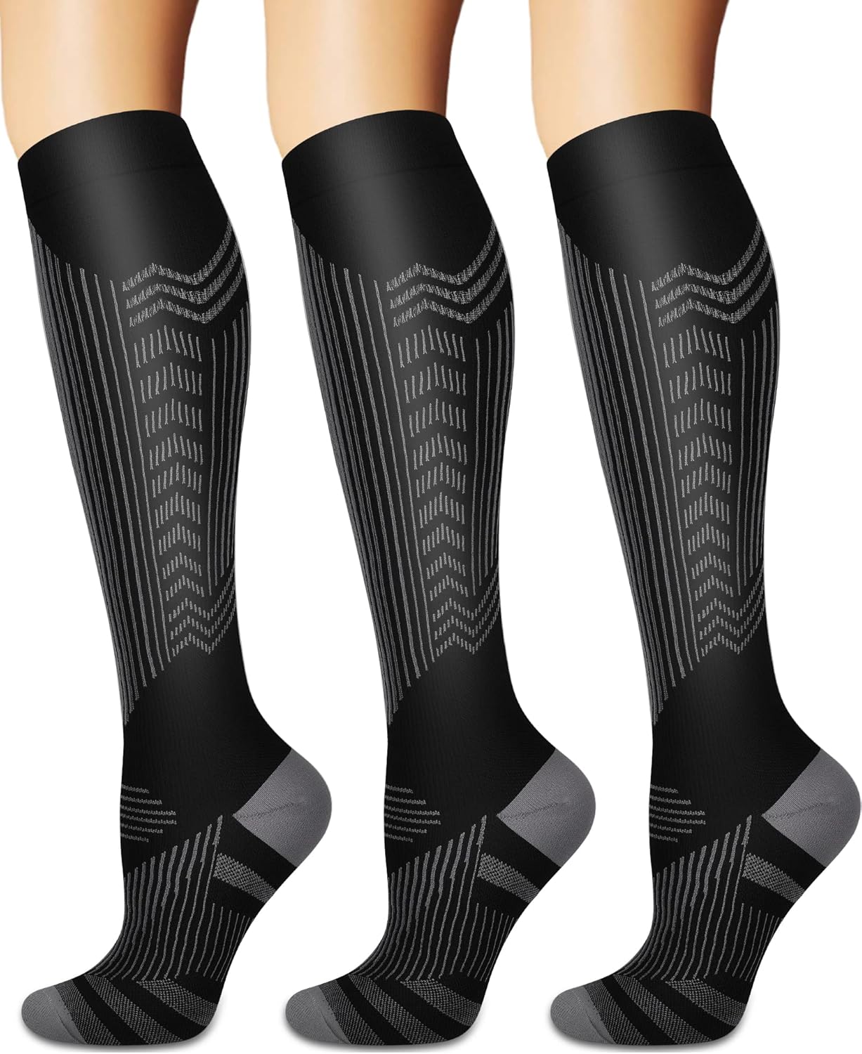 Compression Socks for Women and Men Circulation (3 Pairs) is Best Support for Running Athletic Cycling Hiking
