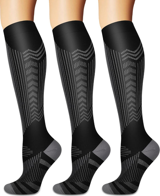 Compression Socks for Women and Men Circulation (3 Pairs) is Best Support for Running Athletic Cycling Hiking