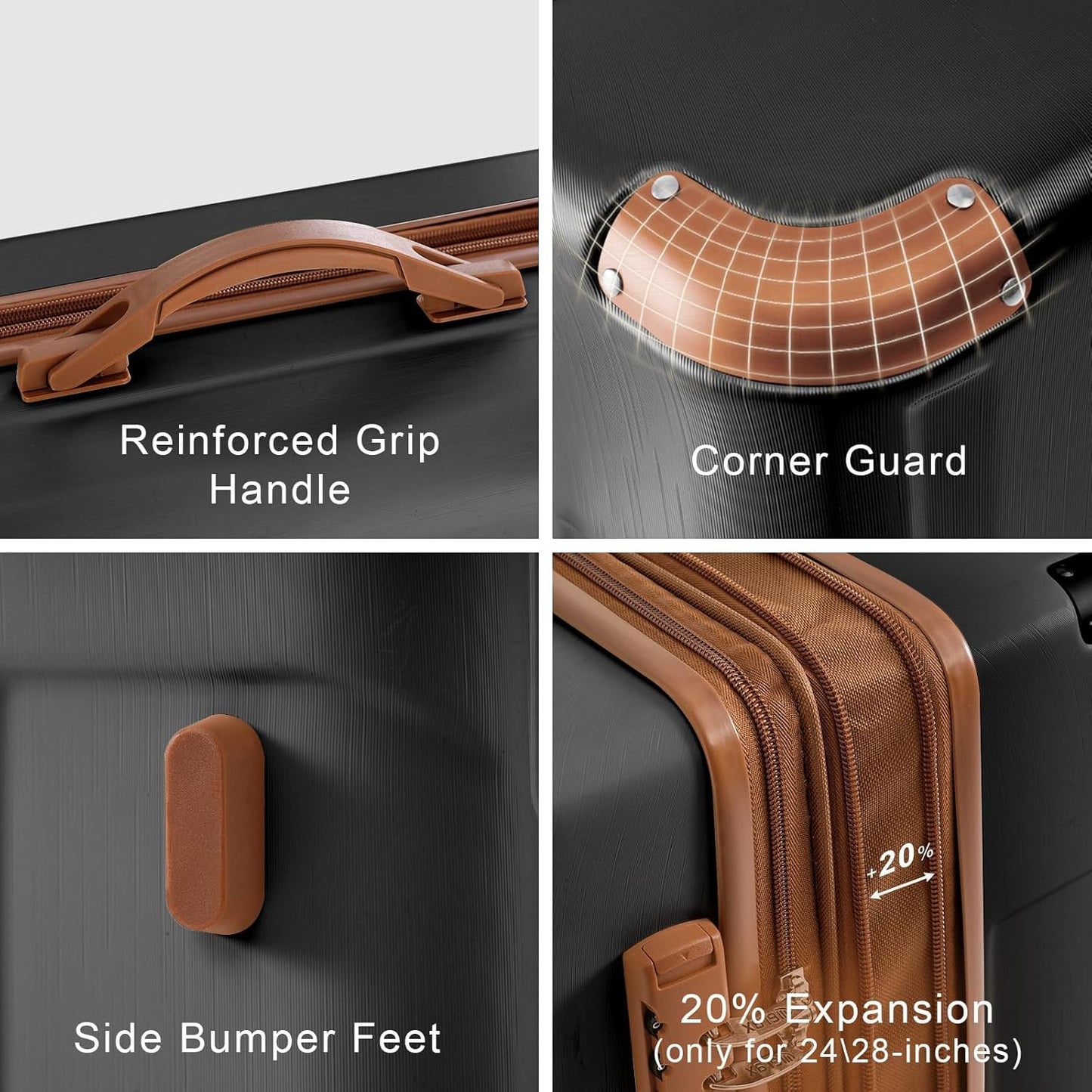 Merax 24 Inch Expandable Checked Luggage, Hardshell ABS Medium Suitcase with Spinner Wheels, TSA Lock, Lightweight Travel Suitcase for Long Trips and Vacations