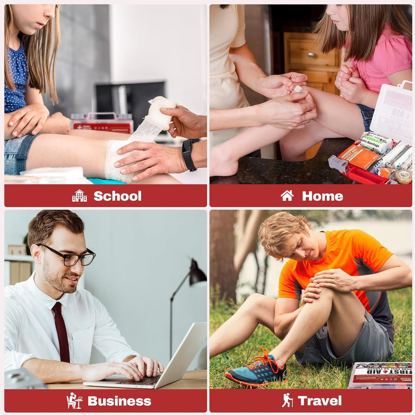 RHINO RESCUE 266 Pieces All-Purpose First Aid Kit, Home & Office Emergency Medical Supplies, Ideal for School, Car, Outdoor, Travel & Camping