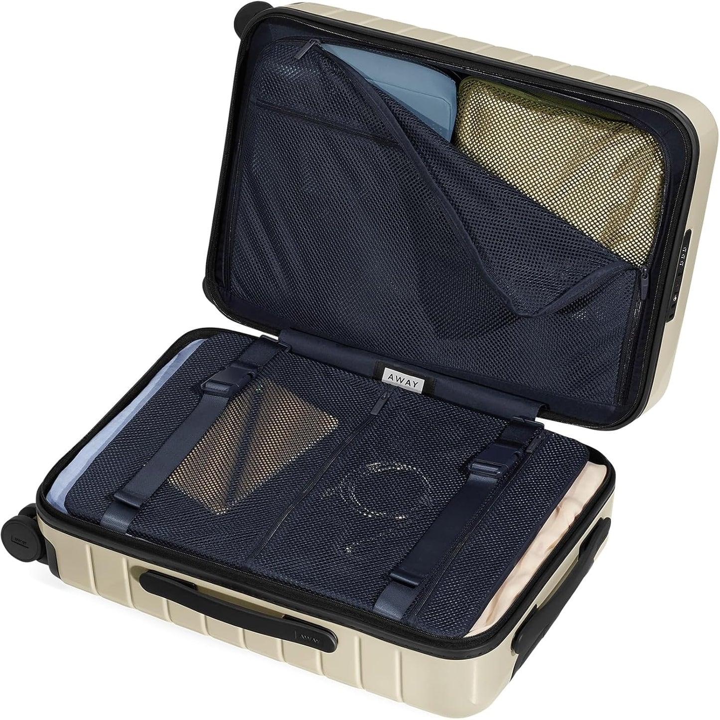 Away Carry-On Luggage, Lightweight Hardside Suitcase with Spinner Wheels, 22 Inch Airline Approved, TSA Lock, Salt White