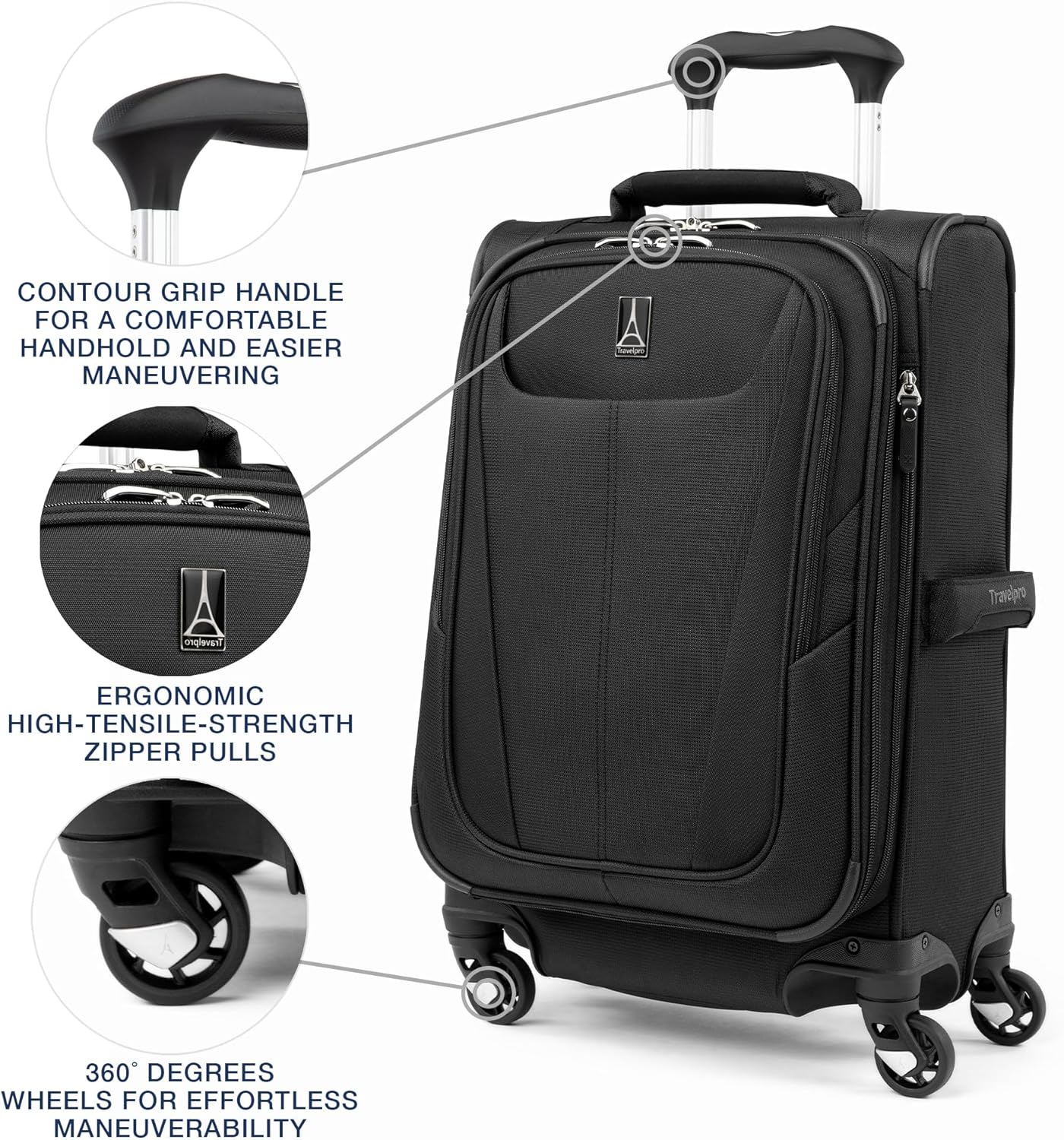 Travelpro Maxlite 5 Softside Expandable Luggage with 4 Spinner Wheels, Lightweight Suitcase, Men and Women