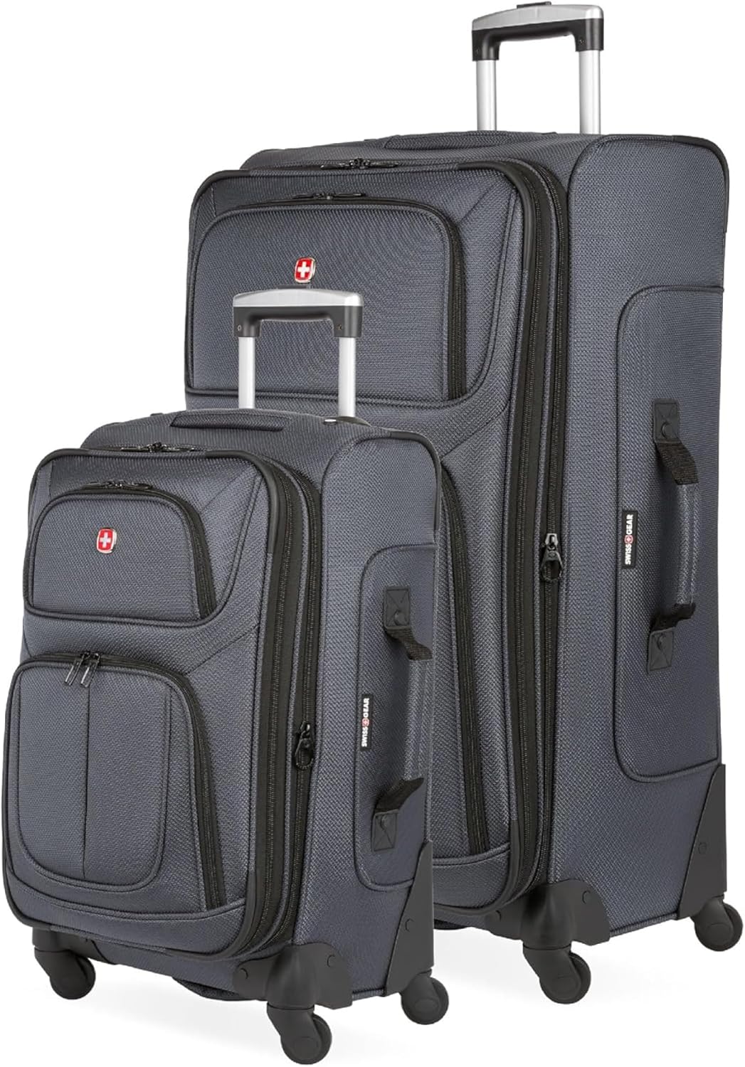SwissGear Sion Softside Expandable Luggage with Spinner Wheels, Dark Grey, 2-Piece Set (21/25)