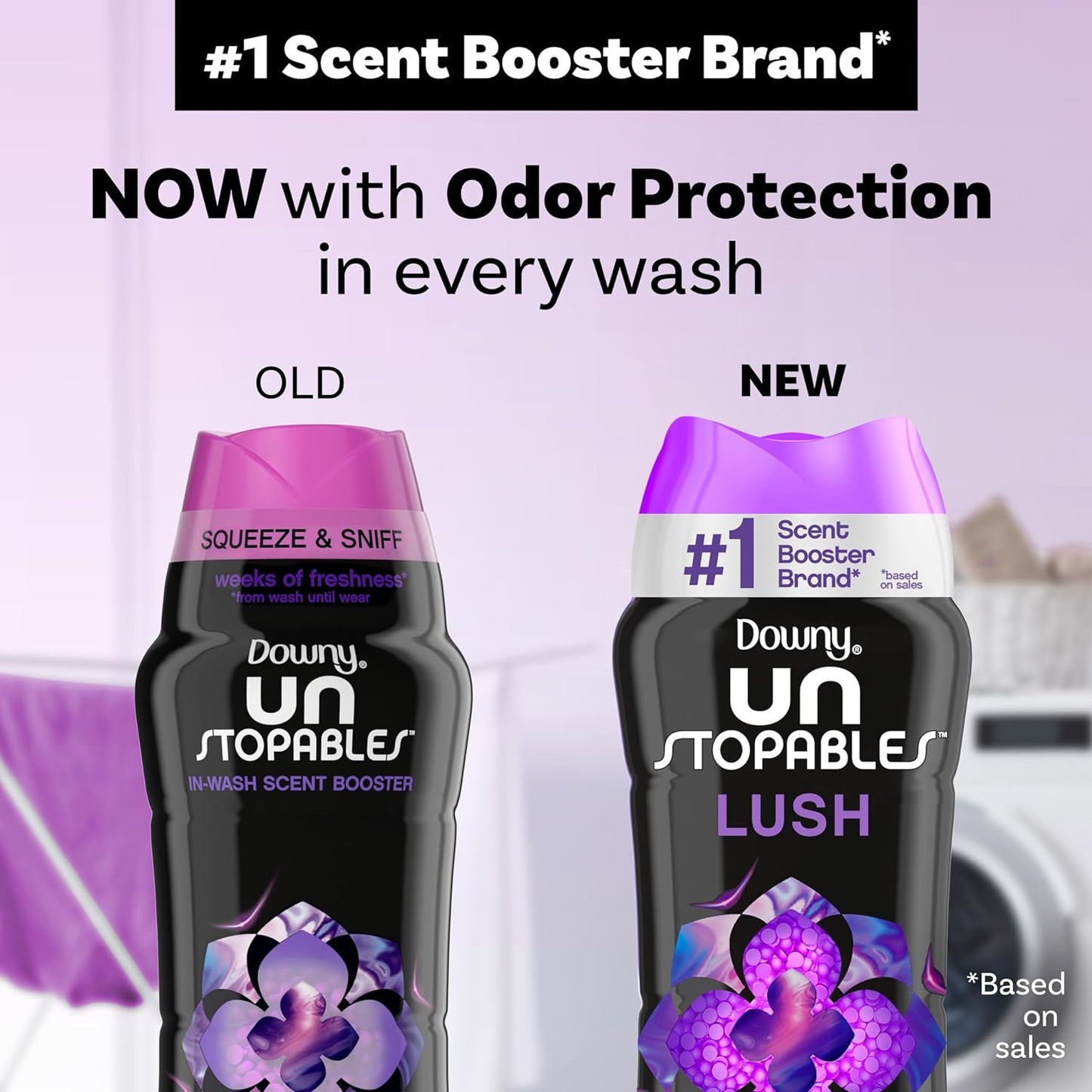 Downy Unstopables In Wash Scent Booster Beads, Lush Scent, 18.2 oz, Laundry Beads for Odor Protection, Downy Scent Booster Beads, Laundry Scent Boosters