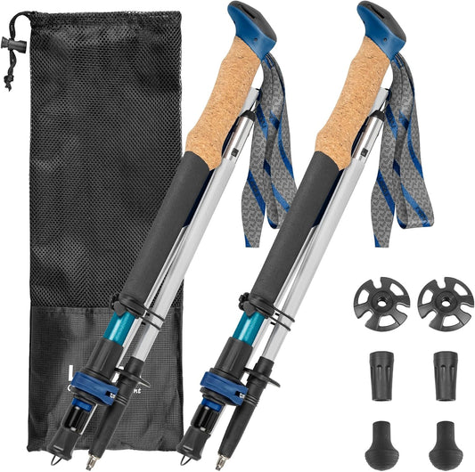 Trekking Poles, Collapsible Hiking Poles,Lightweight and Compact Walking Sticks with Adjustable Height for Men and Women