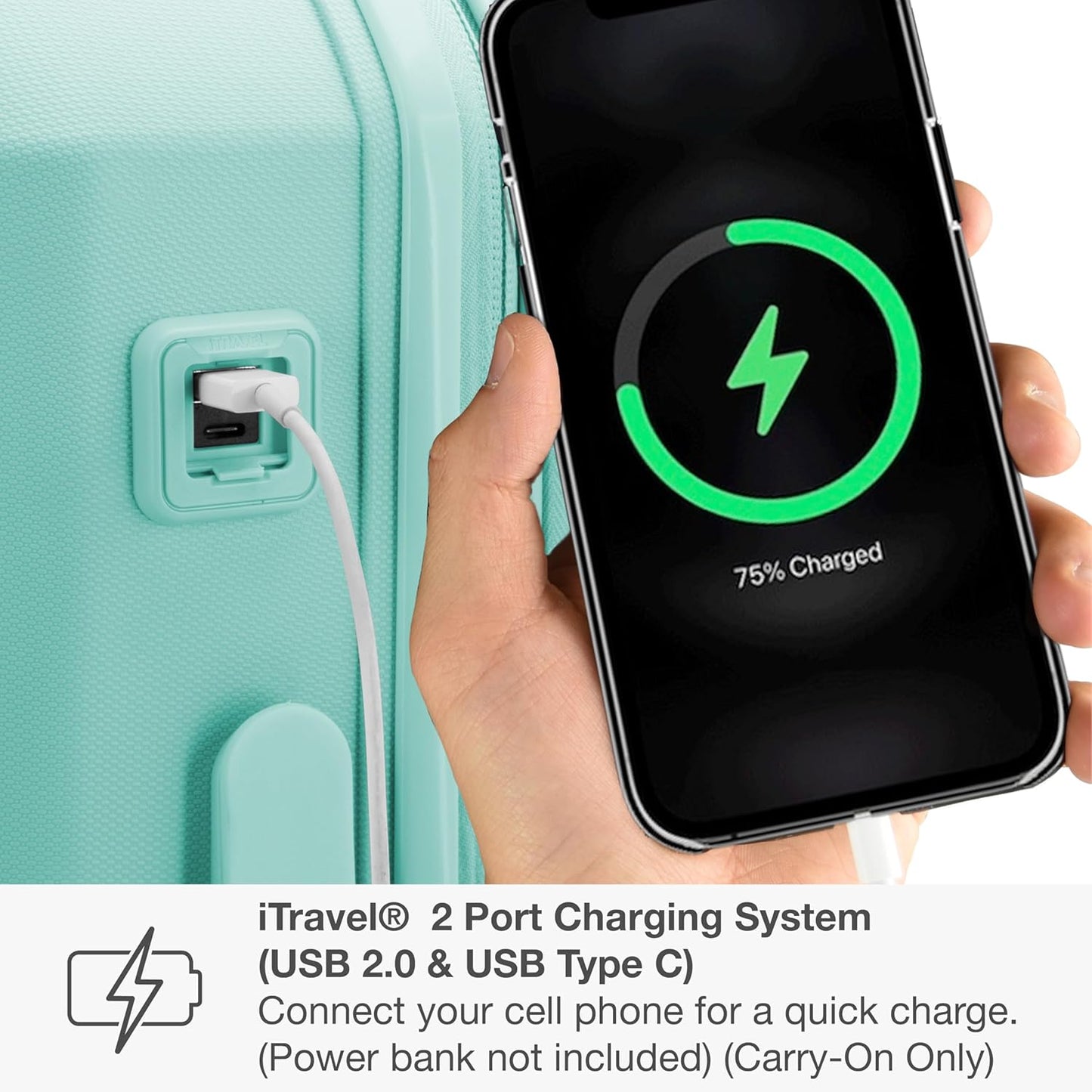 Traveler's Choice Pagosa Indestructible Hardshell Expandable Spinner Luggage, Mint, 2-Piece Set (22/26)