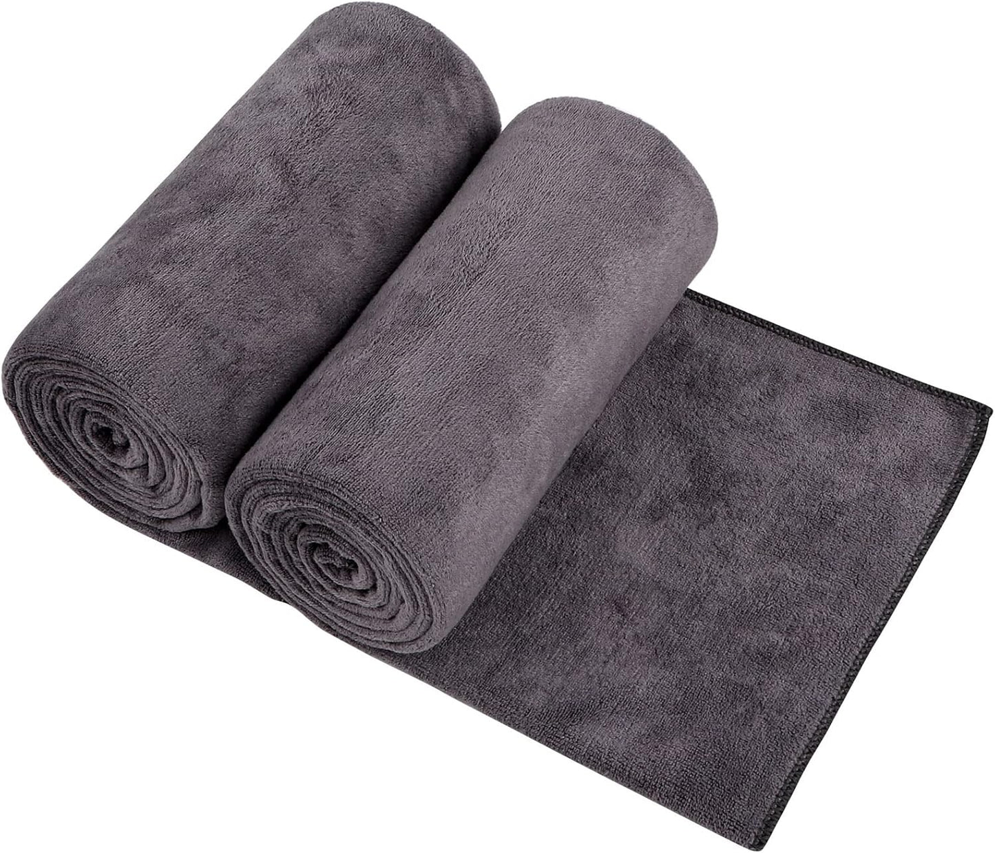 Orighty Bath Towels Pack of 2 - Soft Feel Grey Bath Towel Sets, Highly Absorbent Microfiber Towels for Body, Quick Drying, Microfiber Towel for Sport, Yoga, SPA, Fitness, (27’’ x 54’’)
