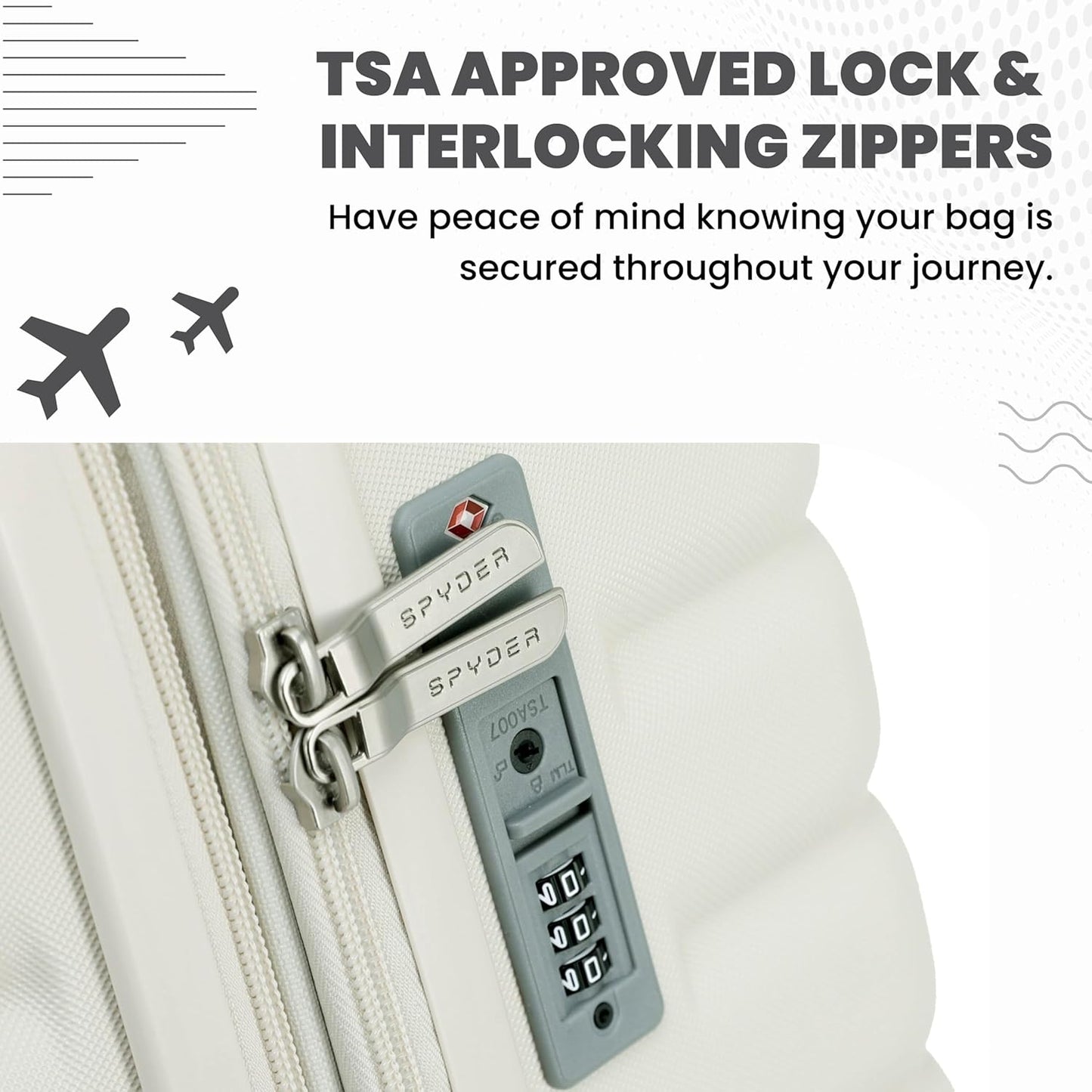 Spyder 25" Hardside Medium Checked Luggage, Durable Lightweight Hardshell Suitcase with 360° Spinner Wheels, Expandable for up to 20% More Space, TSA Approved Lock, Vanilla