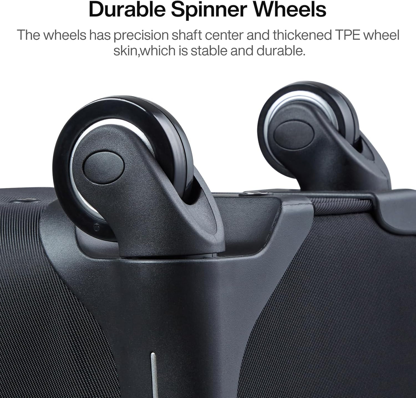 Hanke 3 Piece luggage Sets Softside Expandable luggage with Spinner Wheels TSA Lock,Travel Lightweight Luggage Sets,Black