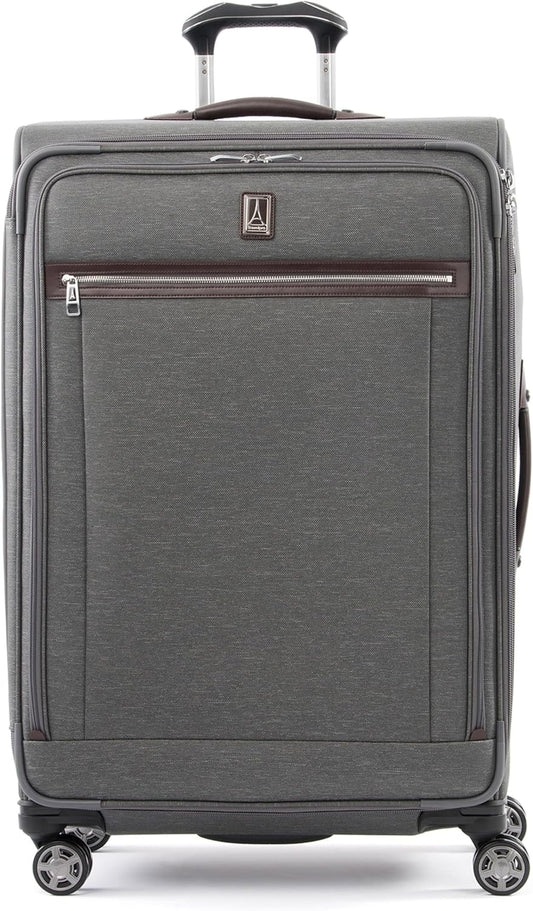 Travelpro Platinum Elite Softside Expandable Checked Luggage, 8 Wheel Spinner Large Suitcase, TSA Lock, Men and Women, Vintage Grey, Checked Large 29-Inch