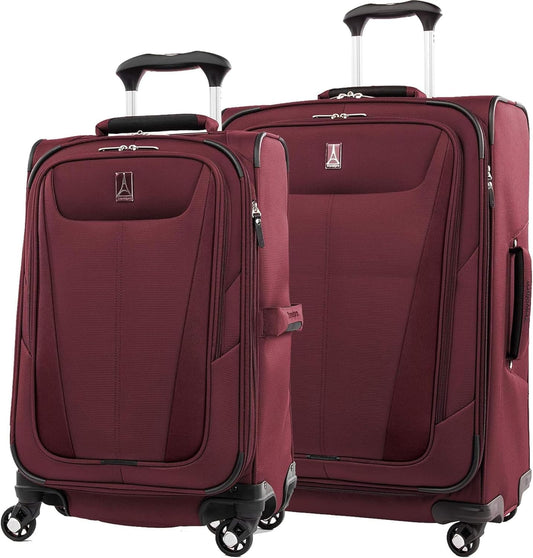 Travelpro Maxlite 5 Softside Expandable Luggage with 4 Spinner Wheels, Lightweight Suitcase, Men and Women, Burgundy, 2-Piece Set (21/25)