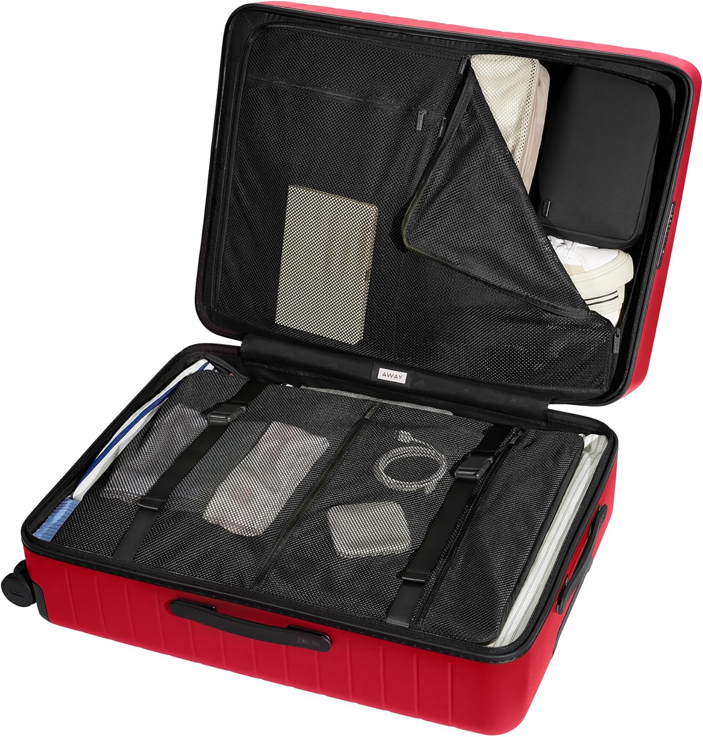 Away Large Checked Luggage, 29 Inch Hardside Suitcase with Spinner Wheels, Lightweight & Durable, TSA Lock, Cherry Red