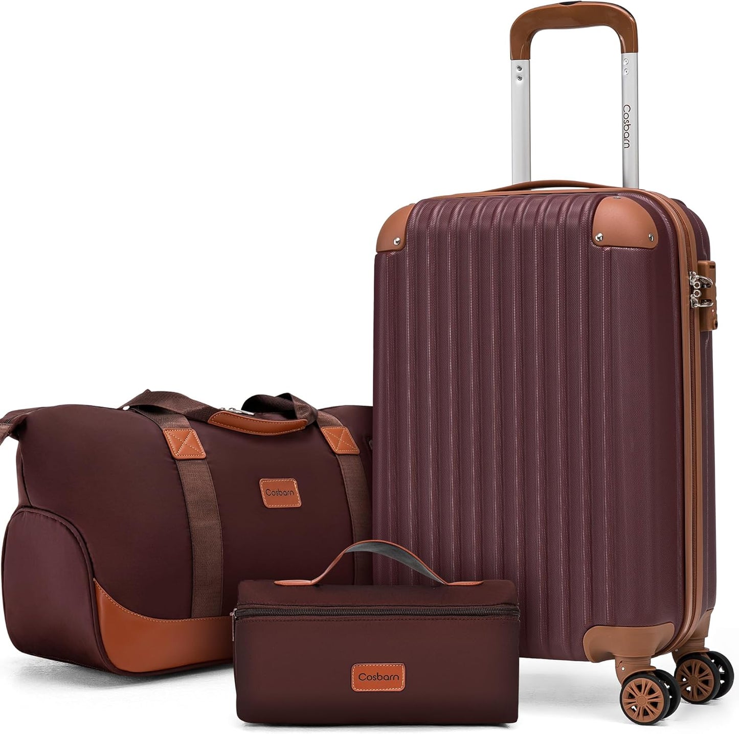 Carry On Luggage Sets 3 Piece, 20 Inch Luggage 22x14x9 Airline Approved with Wheels and TSA Lock, ABS Lightweight Hardshell Travel Suitcase Set with Duffel Bag Travel Bag for Men Women