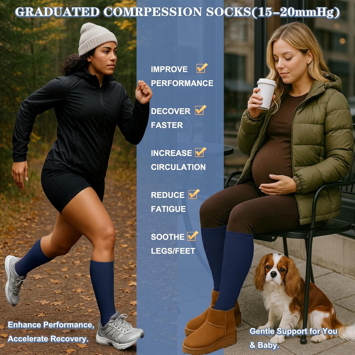 Compression Socks for Women and Men Circulation (3 Pairs) is Best Support for Running Athletic Cycling Hiking