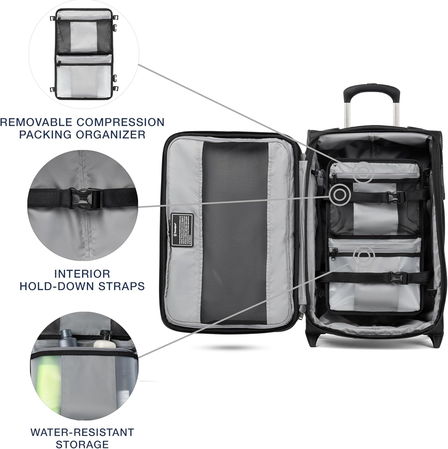 Travelpro Crew Classic Lightweight Softside Expandable Carry on Luggage, 2 Wheel Upright Rollaboard Suitcase, Men and Women, Carry On 22-Inch, Black