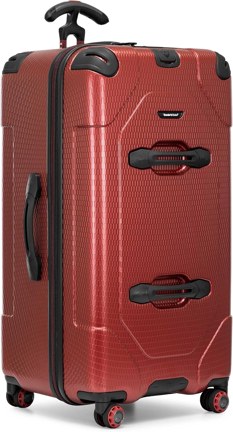 Traveler's Choice Maxporter II 30" Hardside Spinner Trunk Luggage, TSA Lock, Red