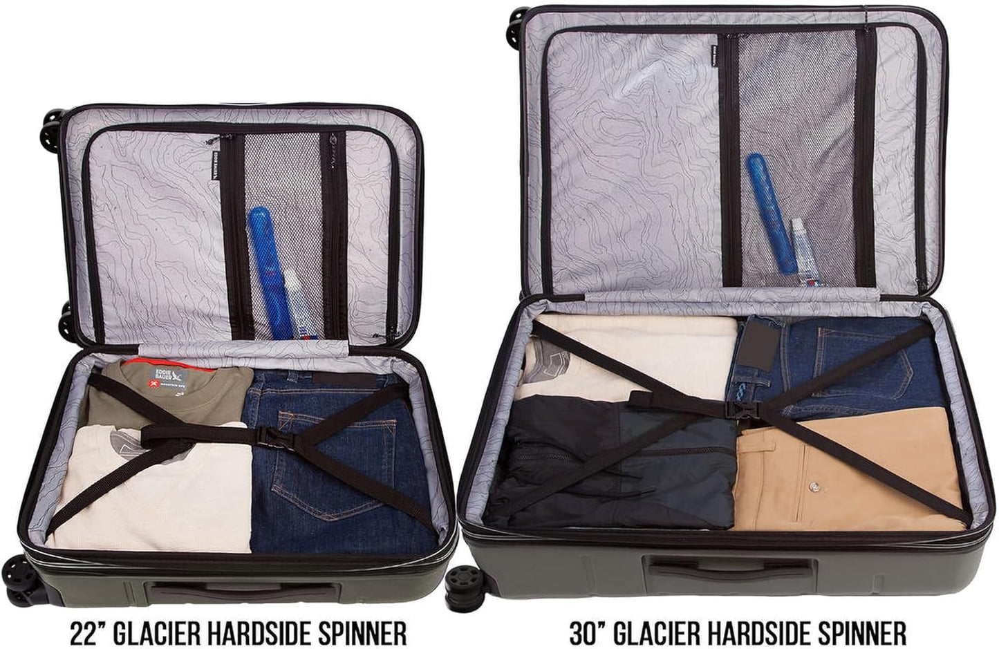 Eddie Bauer Glacier Hardside Spinner Durable PC/ABS Construction 2-Piece Set Suitcase Luggage, Sprig