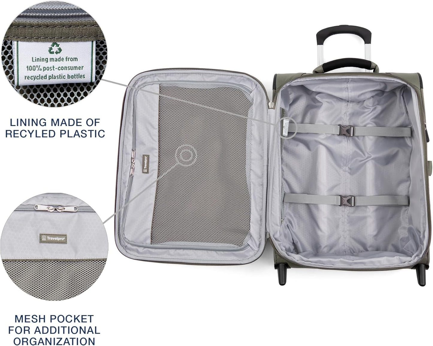 Travelpro Maxlite 5 Softside Expandable Upright 2 Wheel Carry-on Luggage, Lightweight, 20-Inch — Slate Green