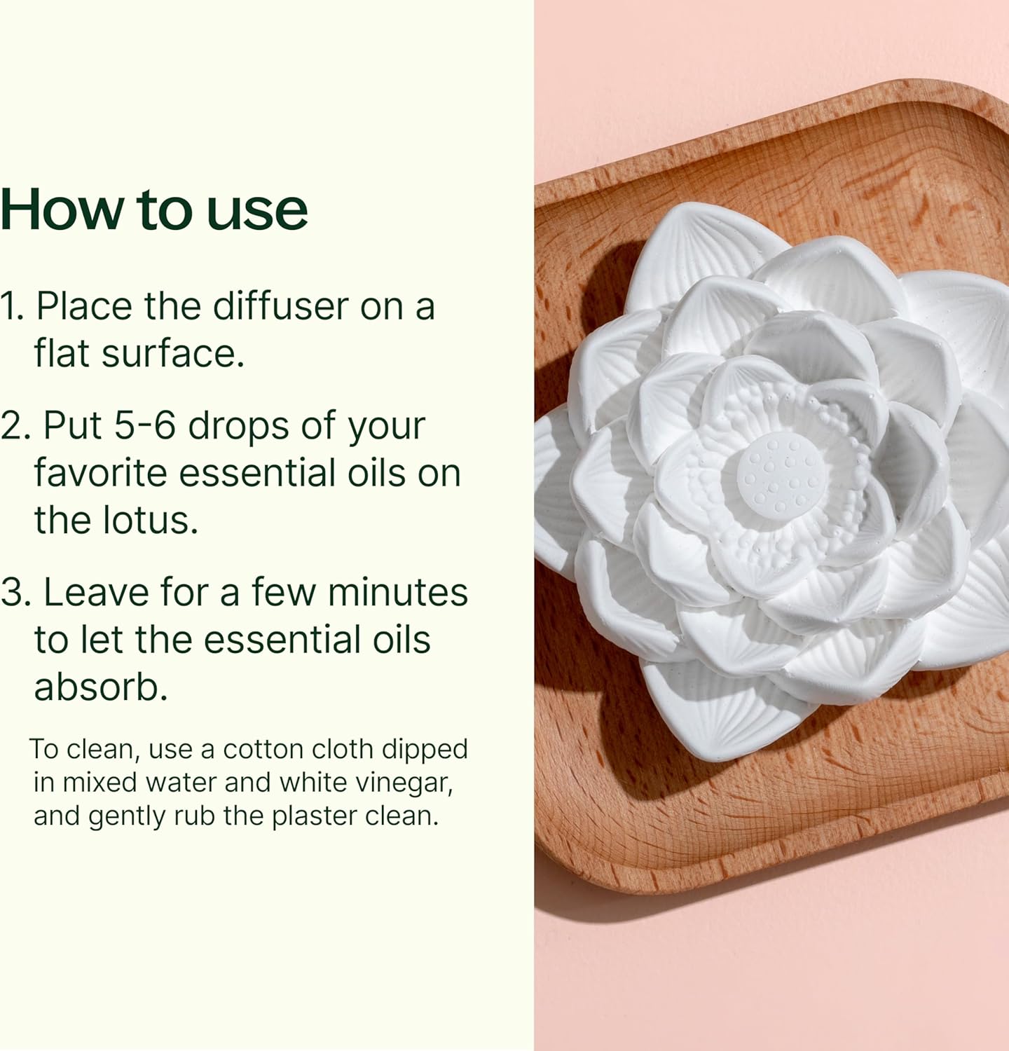 Plant Therapy Passive Lotus Flower Aromatherapy Diffuser - A Chic and Natural Home, Office, and Travel Essential Oil Diffuser