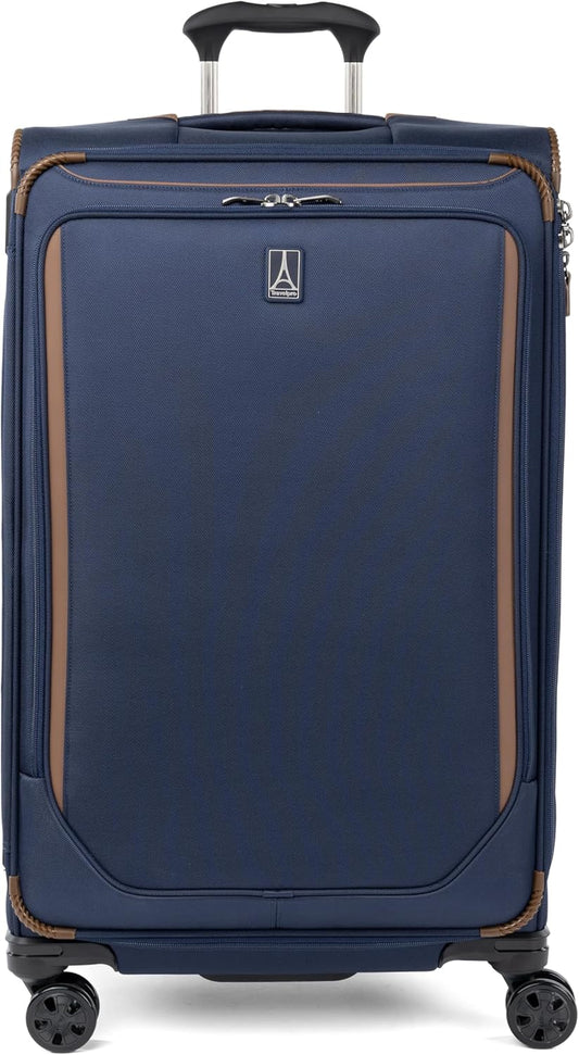 Travelpro Crew Classic Lightweight Softside Expandable Checked Luggage, 8 Wheel Spinner Suitcase, TSA Lock, Men and Women, Checked Large 29-Inch, Patriot Blue