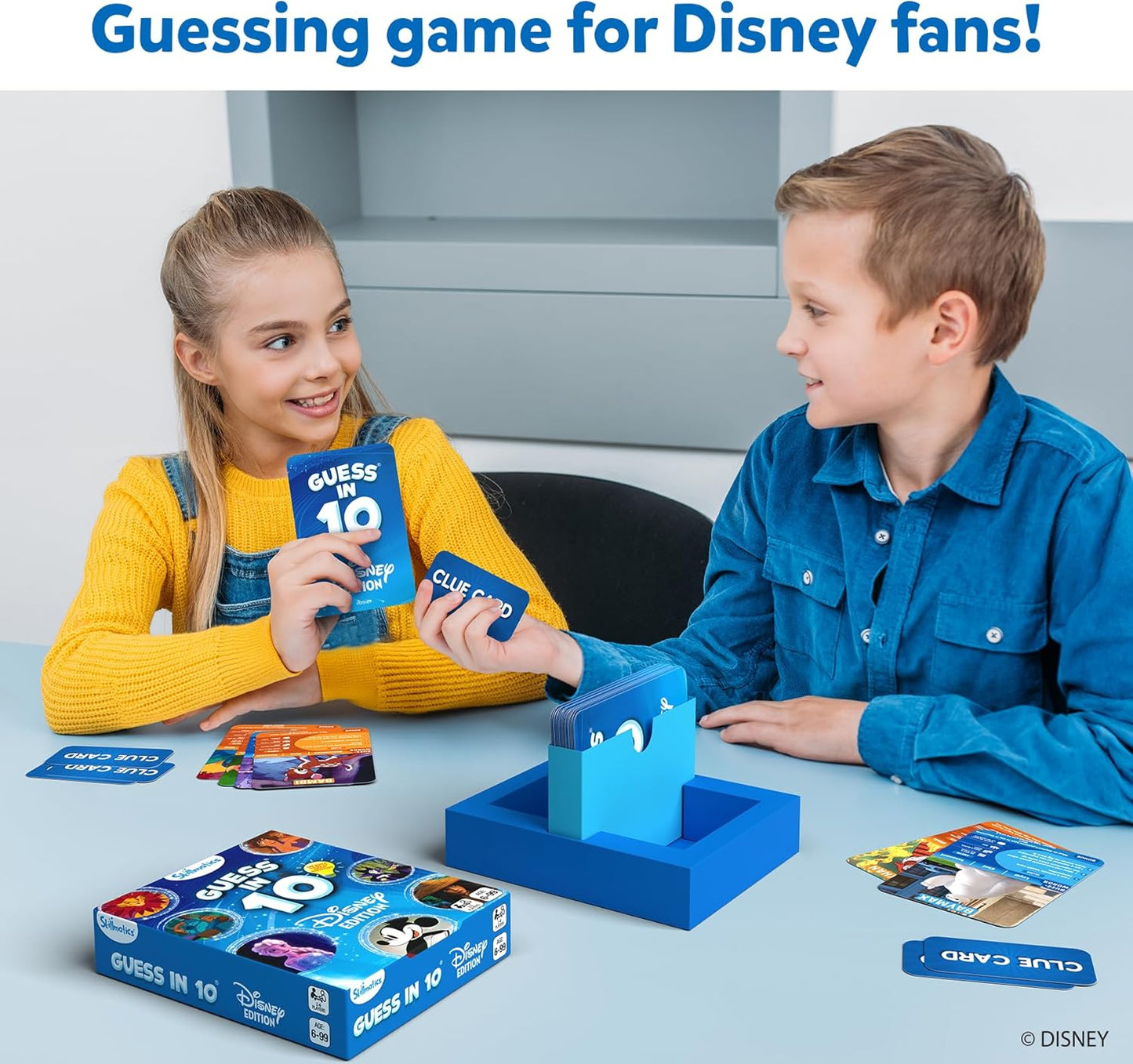 Skillmatics Guess in 10 Disney, Card Game, Christmas Stocking Stuffers for Girls, Boys, Kids, Teens, Adults Who Love Cinderella, Mickey Mouse, Moana, Travel Toy, Gifts for Ages 6, 7, 8, 9 and Up