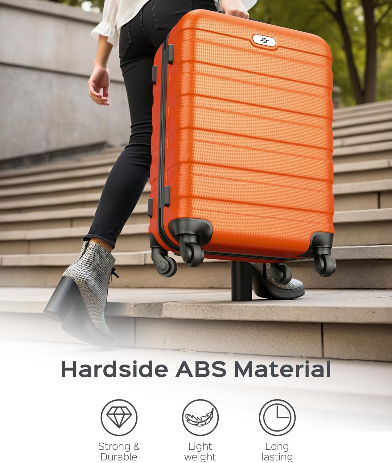 Suitour Luggage Sets 2 piece, Lightweigh Luggage Set with Spinner Wheels, 19/27 inch Travel Suitcase Set