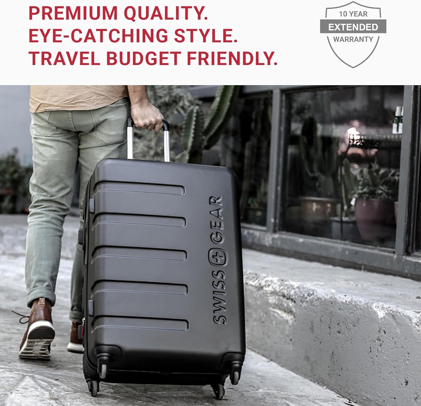 SwissGear 7366 Signature Hardside Expandable Luggage with Spinner Wheels, TSA Lock, Evening Haze, Checked-Large 27-Inch