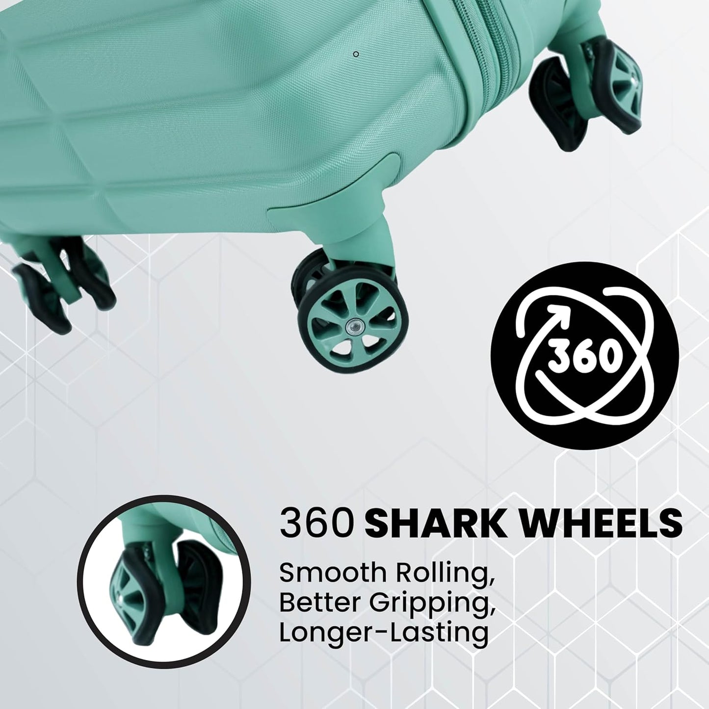 Spyder 25" Hardside Medium Checked Luggage, Durable Lightweight Hardshell Suitcase with 360° Spinner Wheels, Expandable for up to 20% More Space, TSA Approved Lock, Seafoam Green